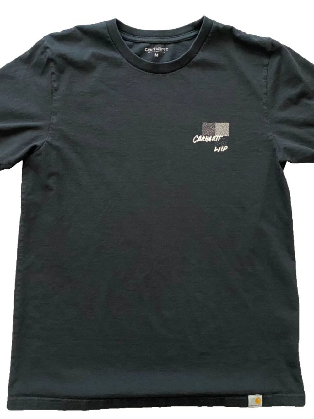Carhartt WIP Mens M T-Shirt Short Sleeve Black Pixel Graphic Logo Crew Neck